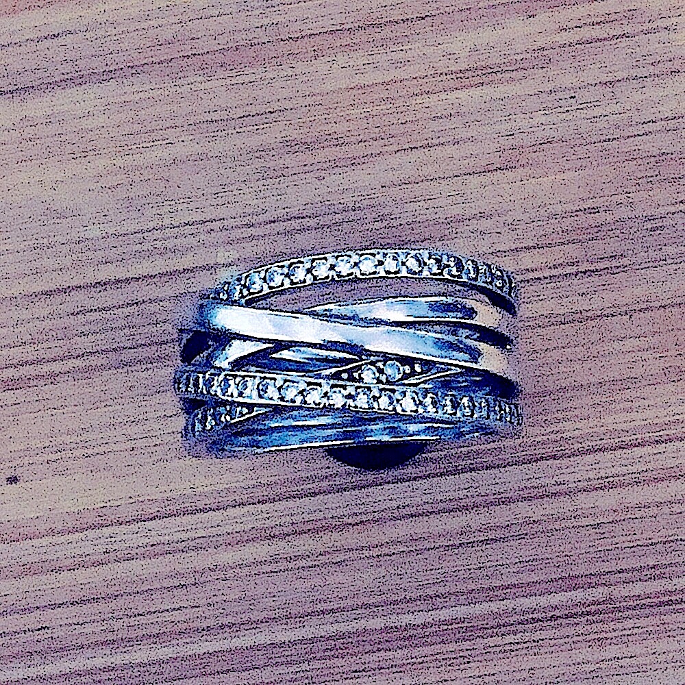 $84  Pandora Crossover Estate Ring  Sterling Silver  Size 8 & 1/4   S925 58 - Picture 3 of 7